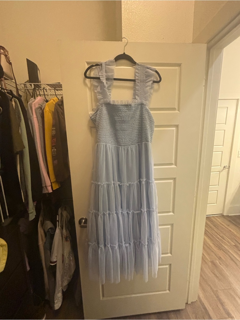 Baltic Born Light Purple/Blue Ruffled Tiered Sundress